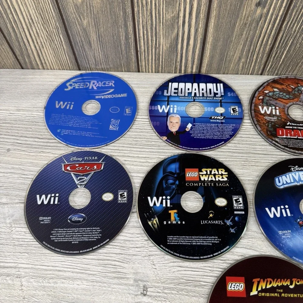 Nintendo Wii - Lot of 9 - Disc Only! Tested Working